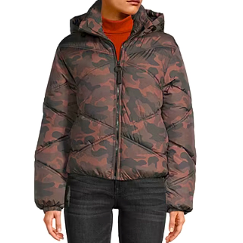 Brown Camouflage Puffer Jacket Size 3XL